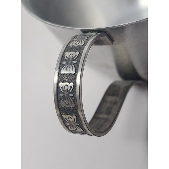 Vintage Metal Sugar & Creamer Set With Butterflies On Handle - Picture 5 of 7